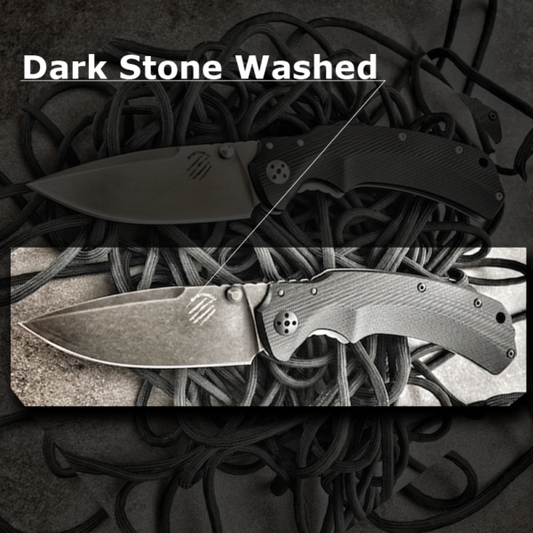Bastinelli Knives Red Folder - Dark Stone Washed